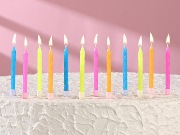 Свечи в торт "Неон" 12 шт.