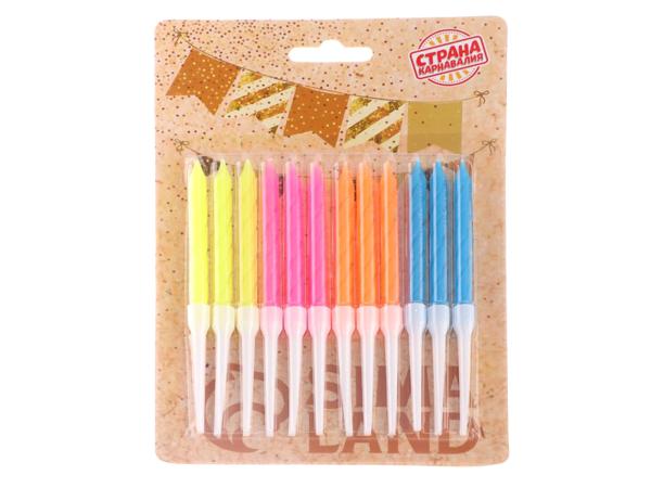 Свечи в торт "Неон" 12 шт.