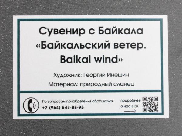 Картина на камне (сланец) "Байкальский ветер" 10х17 см