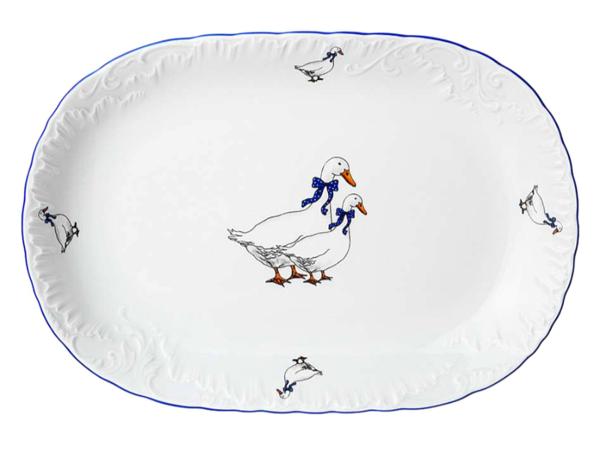 Блюдо овальное "Гуси" 33 см