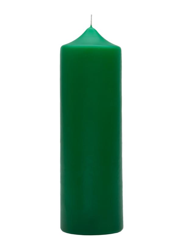 Свеча столбик 6х19 см зеленая