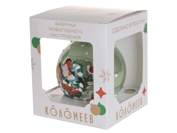Ёлочная игрушка Коломеев Шар "Зимние птицы", 80 мм., в подарочной упаковке