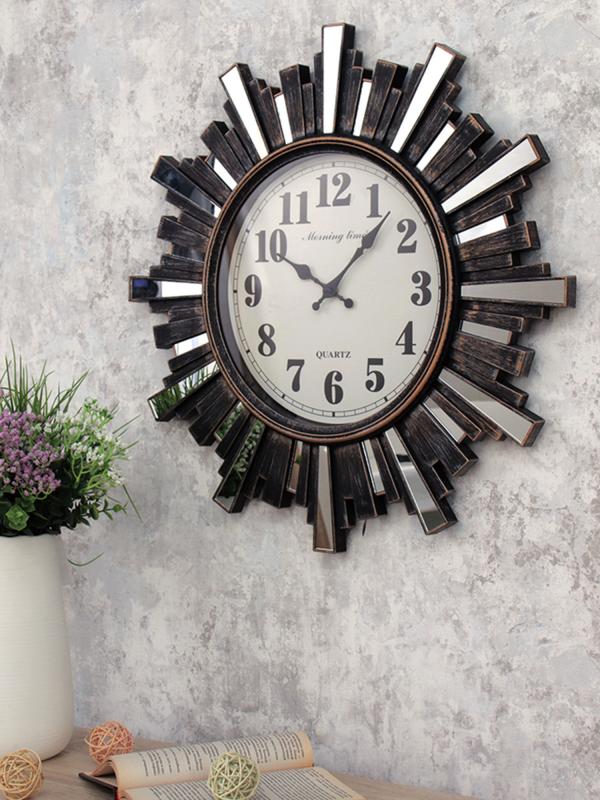 Часы настенные с зеркальными вставками, 58 см