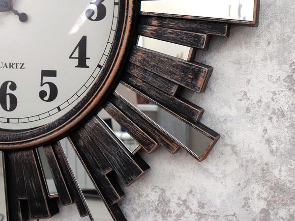 Часы настенные с зеркальными вставками, 58 см