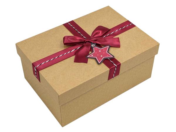 Подарочная коробка "Крафт" 20х14х8 см