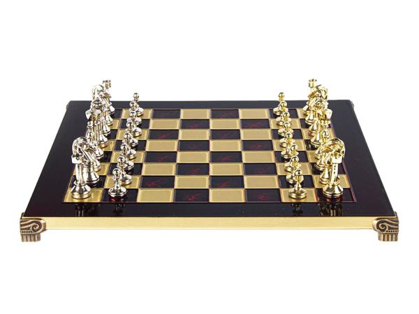 Шахматы "Стаунтон" 36х36 см красная доска