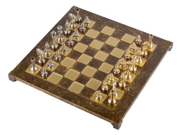 Шахматы "Стаунтон" 36х36 см коричневая доска