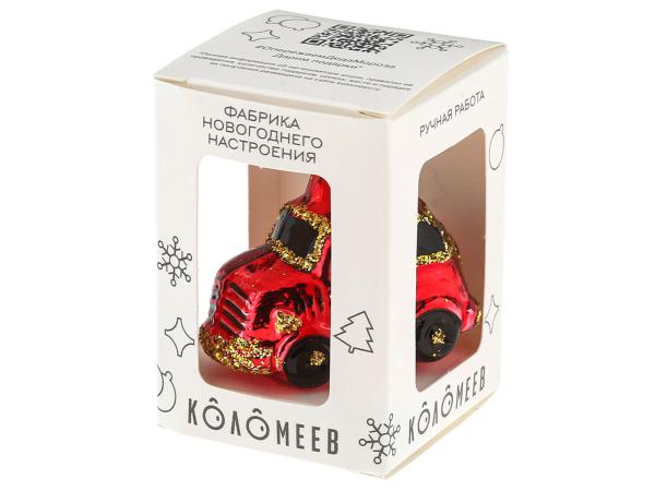 Елочное украшение Коломеев, стеклянная игрушка "Автомобиль ЗАЗ" 6 см