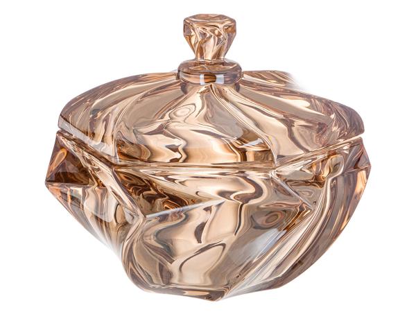 Конфетница с крышкой 17х15,5 см "BOGEMA" амбер