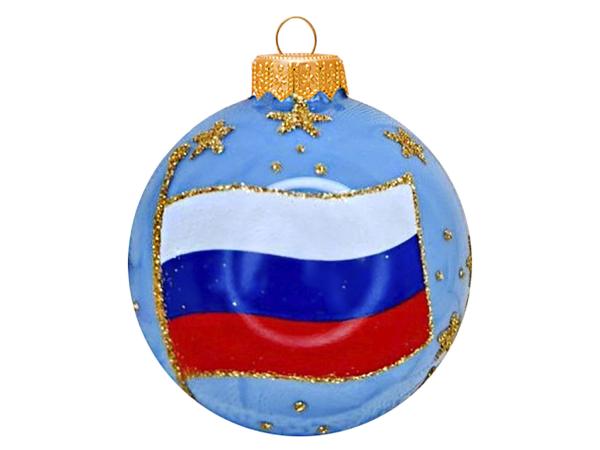 Ёлочное украшение Коломеев Шар "Триколор", 80 мм