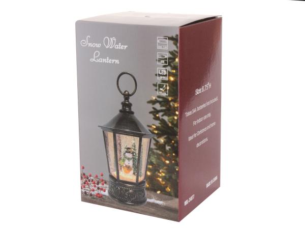 Фонарь светодиодный 22,5 см "Снеговик с мешком"