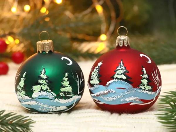 Ёлочная игрушка "Лес" 8 см