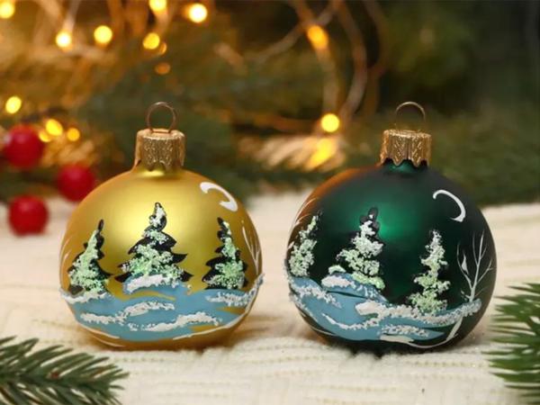 Ёлочная игрушка "Лес" 8 см