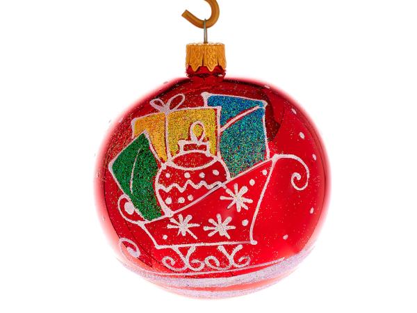 Ёлочная игрушка "Санки" 8 см