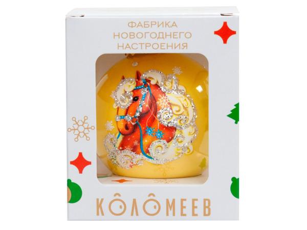 Елочная игрушка Коломеев шар Лошадка кучерявая, 65 мм