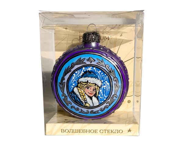 Елочное украшение Коломеев, медальон Внучка Снегурочка, 80 мм