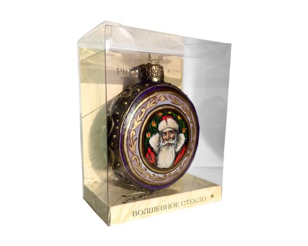 Елочное украшение Коломеев, медальон Дедушка Мороз, 80 мм