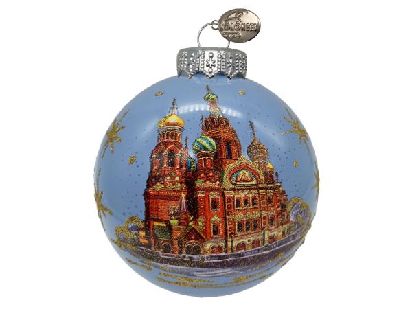 Елочное украшение Коломеев, шар Храм Спаса-на-Крови 2, 100 мм