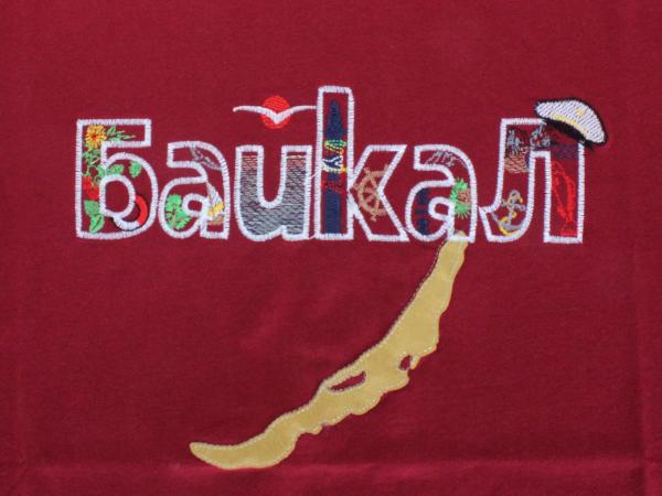 Футболка "карта Байкал" цветы Байкал"
