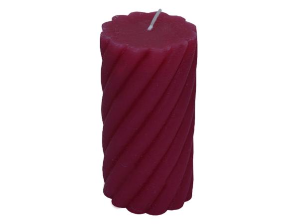 Свеча столб "Виток" 50х100 мм бордо