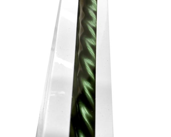 Свеча витая 25 см 2 шт зеленая