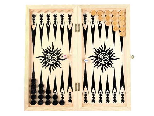 Настольные игры 3 в 1, нарды, шашки, шахматы, 40*40 см