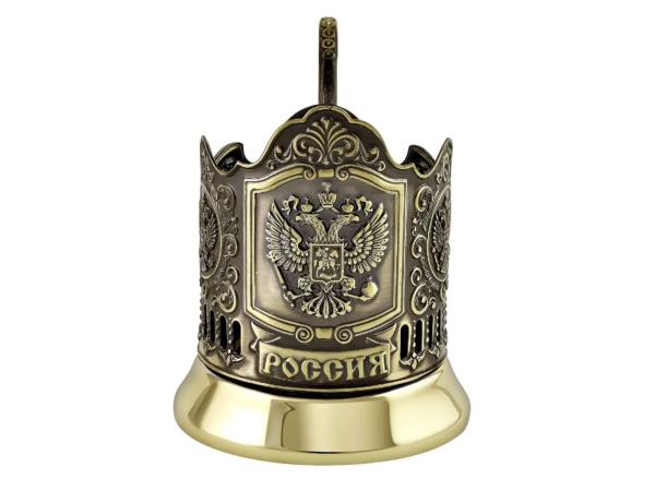 Набор д/чая "Герб" латунный