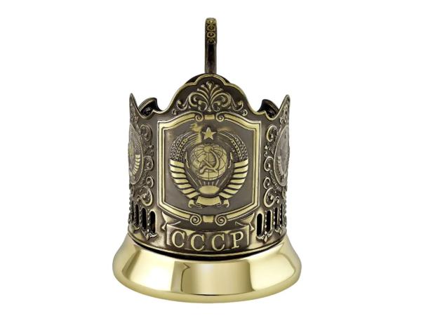 Набор д/чая  "Герб СССР" латунь + чай