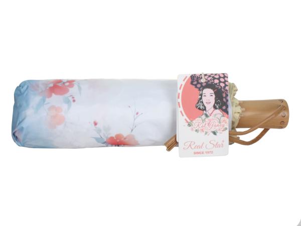 Зонт женский D100см цветной с деревянной ручкой 16 спиц