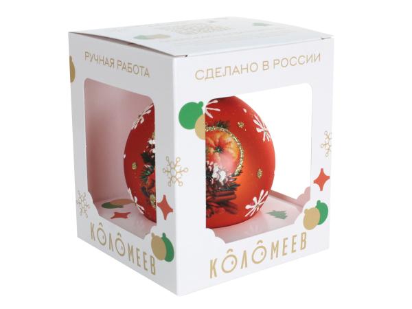 Елочное украшение, Коломеев, Шар, Фрукты зимние, 80 мм