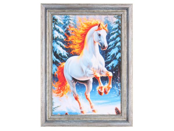 Картина "Белый конь" 30*21