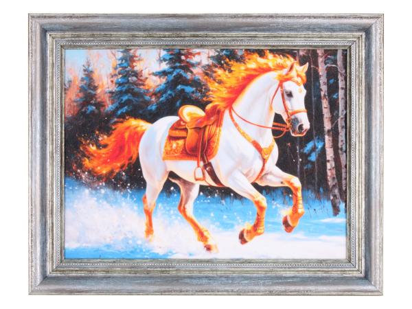 Картина "Белый конь" 30*21