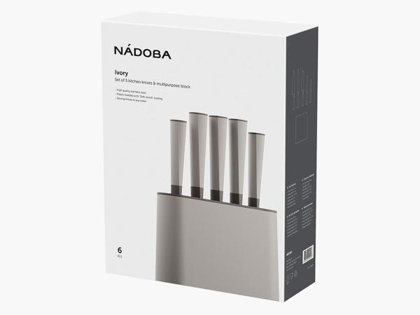 Набор ножей Nadoba 5 пр IVORY в подставке