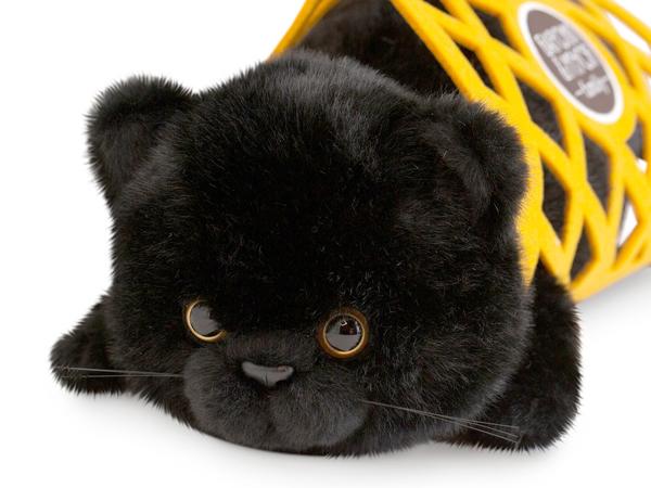 Кот Барсик в сумке 35 см черный