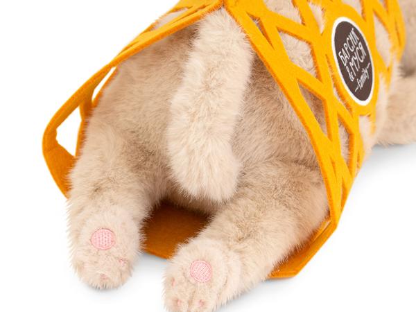 Кот Барсик в сумке 35 см бежевый