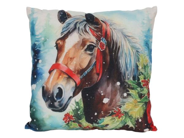 Подушка декор 40х40 "Лошадь" рогожка, холлофайбер
