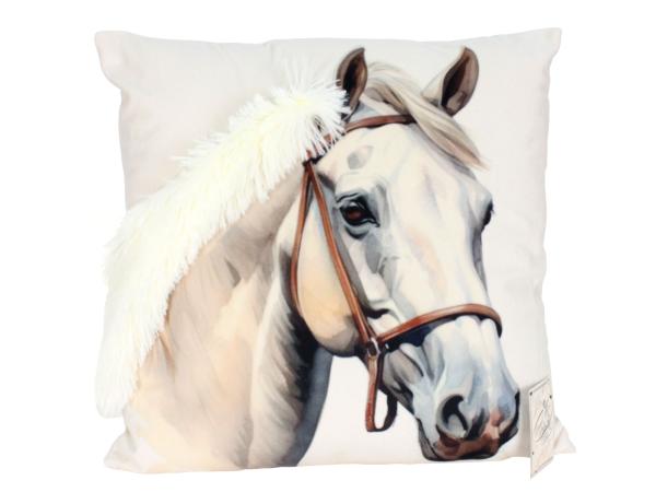 Подушка декор 40х40 "Лошадь" плюш, халлофайбер