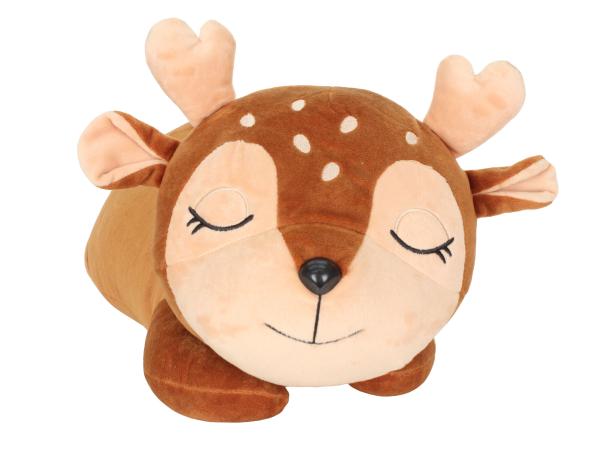 Подушка-валик 51х22 см "Оленёнок" плюш, халлофайбер