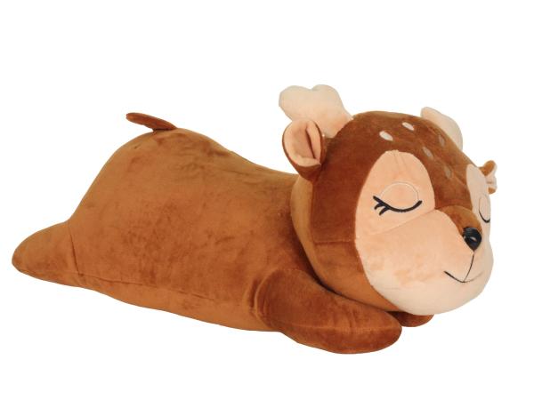 Подушка-валик 51х22 см "Оленёнок" плюш, халлофайбер