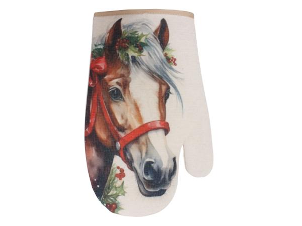 Кухонный набор: рукавица+прихватка 22х14 см "Лошадь"