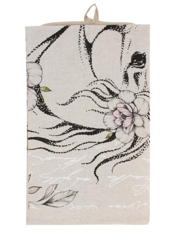 Набор: полотенце 39х60 прихватка 18х18 "Год лошади" полулён