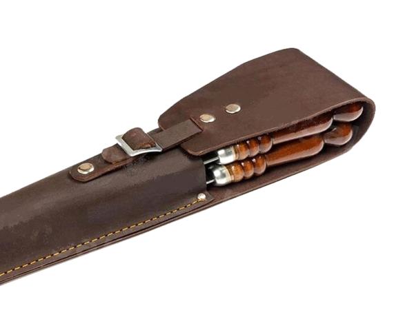 Набор шампуров в кожанном чехле