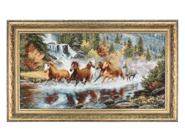 Гобелен " Лошади у водопада" 60*30 см