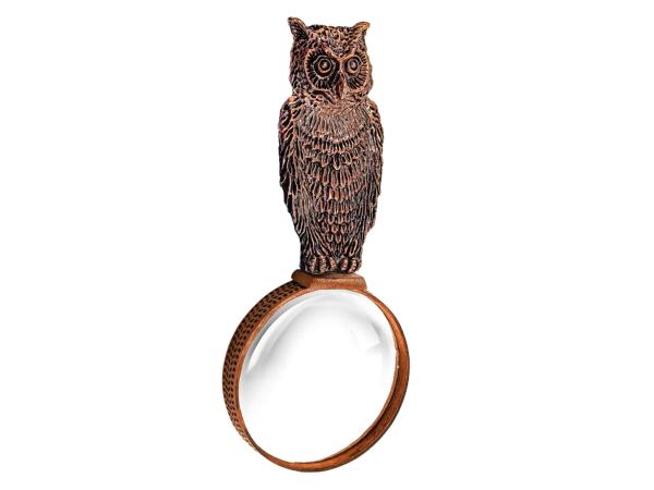 Лупа "Сова" медная с чернением 20 см