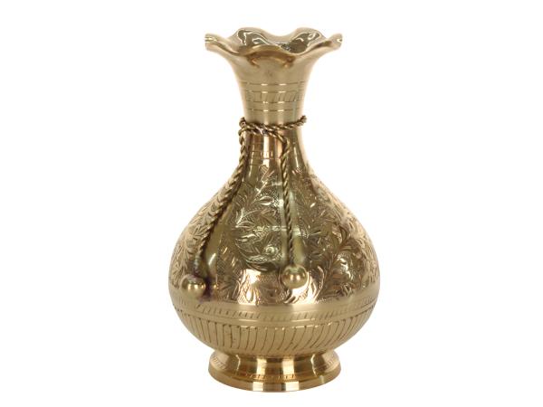 Ваза с бантиком латунь резная h 15 см