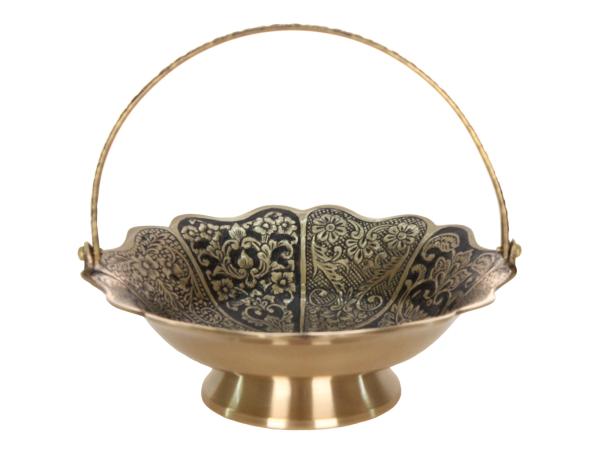 Конфетница с ручкой с чернением h 15 см