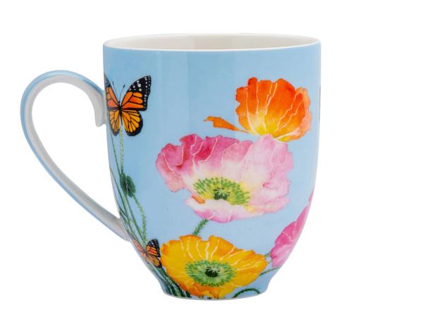 Кружка 400 мл с подставкой "Маки"