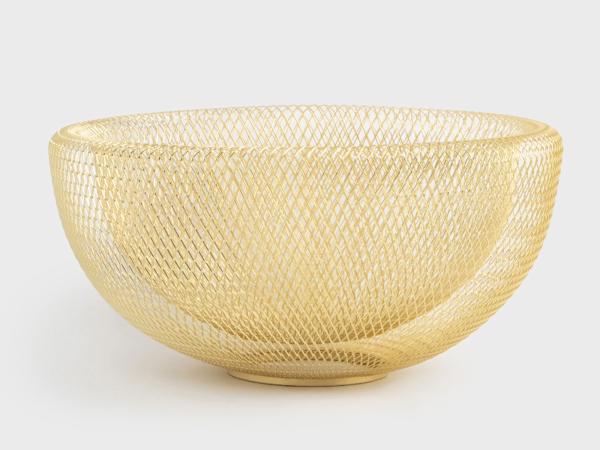 Корзина для фруктов "Grid" d30 см золото