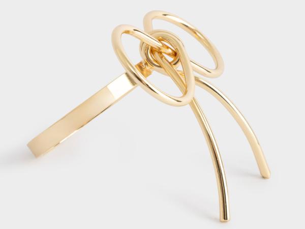 Кольцо для салфеток Бантик металл 7 см золотистое