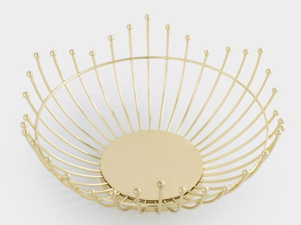 Корзина для фруктов "Бусины" d 27 см золотистая